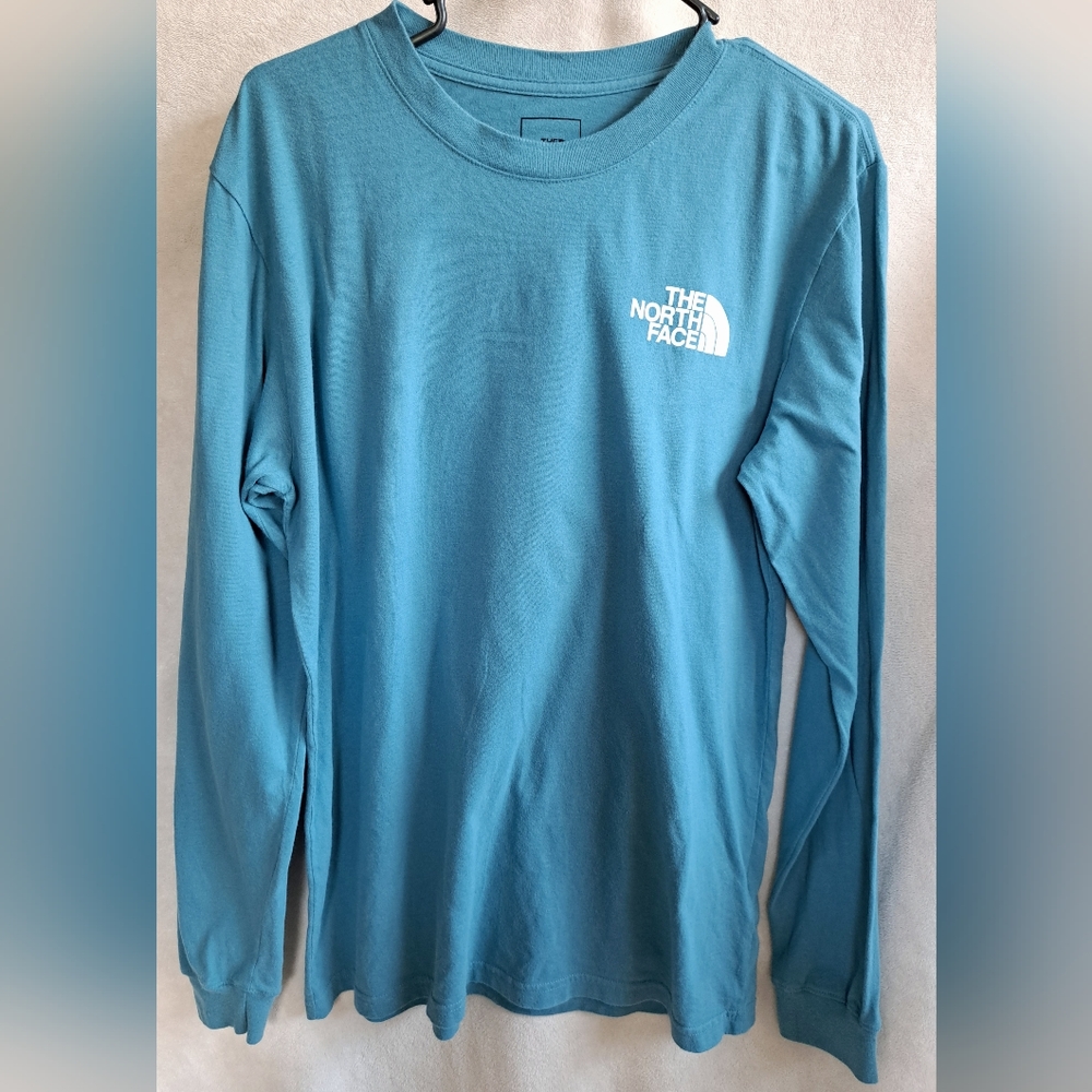 The North Face Long Sleeve Tee in Teal with White Logo